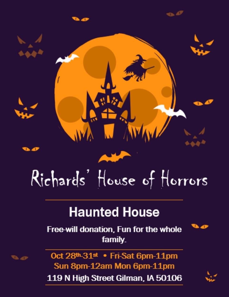 Home haunt in Gilman, IA Des Moines Haunted Houses